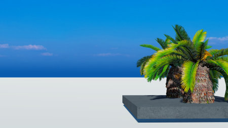 Rendering of palm treesの写真素材