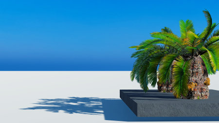 Rendering of palm treesの写真素材