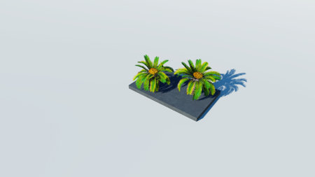 Rendering of palm treesの写真素材