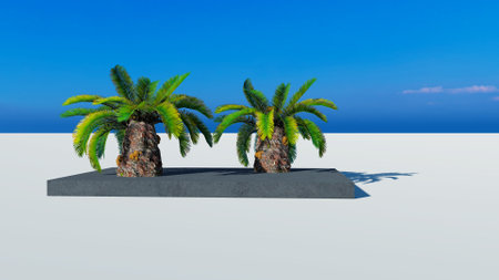 Rendering of palm treesの写真素材