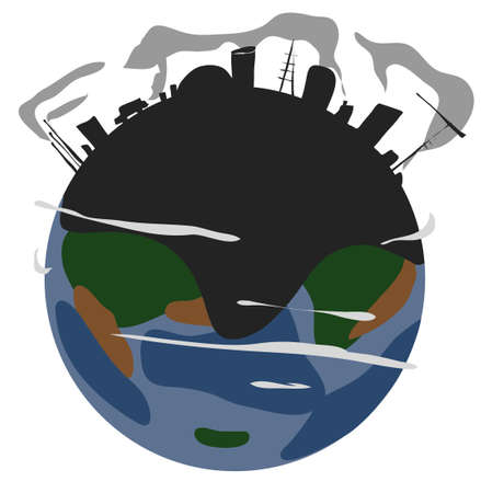 polluted earthのイラスト素材