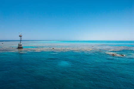 Paradisical waterscape showcasing crystal waters, Red Sea, Egyptの写真素材