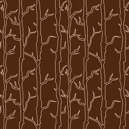 Tree branches outlines seamless pattern