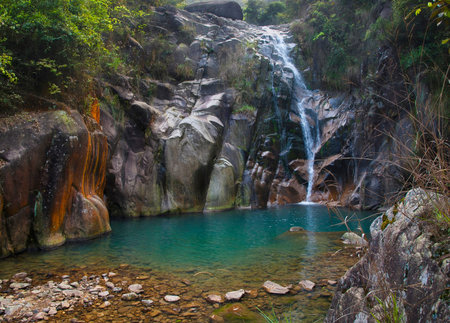 waterfall in the Chinese mountain forest