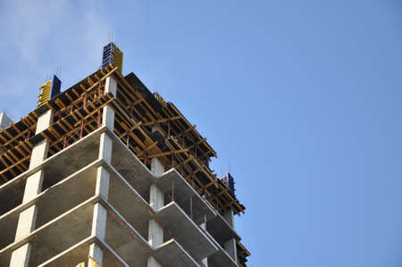 Construction of a multistory buildingの写真素材