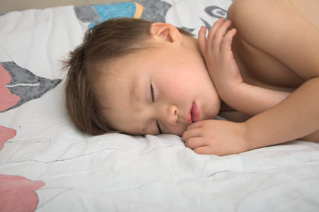 four years caucasian cute  pretty boy sleeping