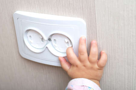 electrical reliability of ac power outlet for babiesの写真素材
