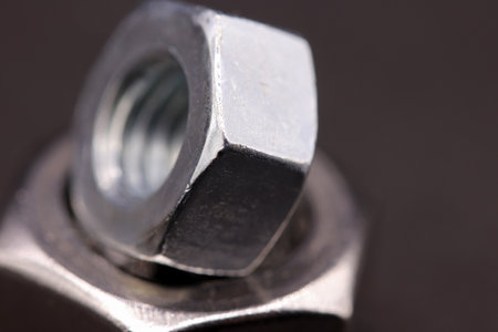 close-up of old bolt and nut detailの写真素材