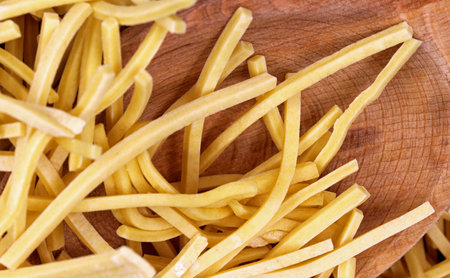 Turkish handmade pile of pastaの写真素材