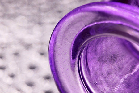 close-up purple glass bottle detailの写真素材