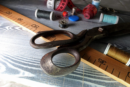 sewing accessories on a background