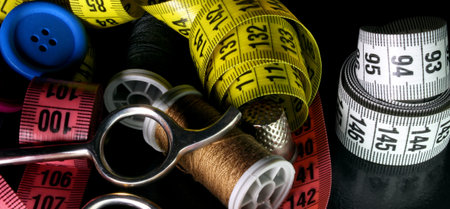 sewing accessories on a background