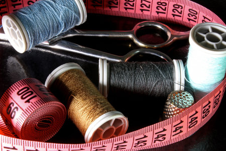 sewing accessories on a background