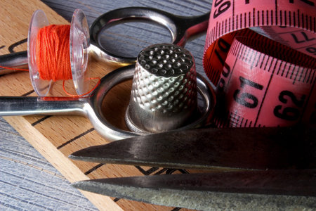 sewing accessories on a background