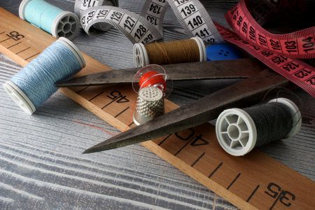 sewing accessories on a background