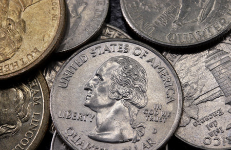 close-up coin dollar on a background