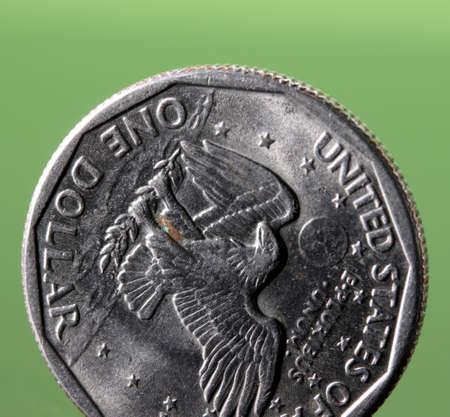 close-up coin dollar on a backgroundの写真素材