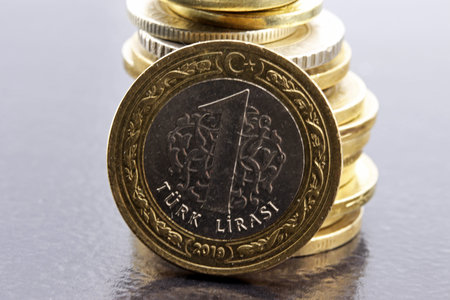 close up Turkish coins detail