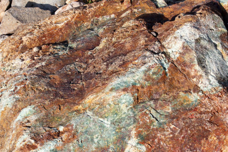 close-up rock fragments detail on nature
