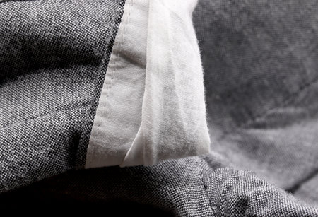 close-up black and white fabric texture backgroundの写真素材