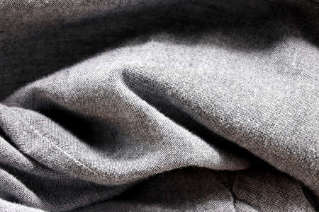close-up black and white fabric texture backgroundの写真素材