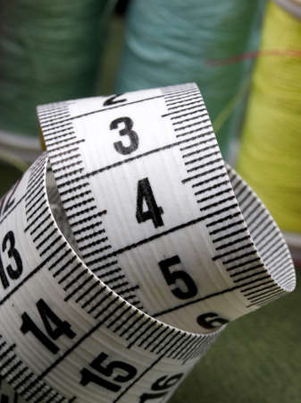 close-up colored measure tape backgroundの写真素材