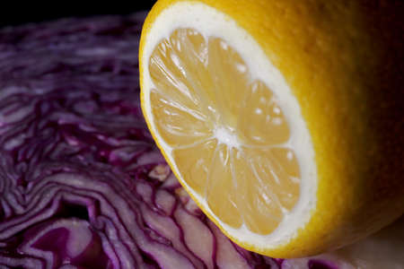 organic and fresh half a lemonの写真素材