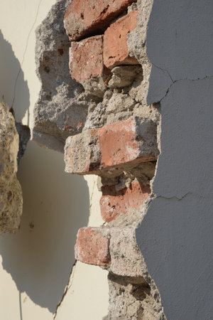 details of a destroyed building