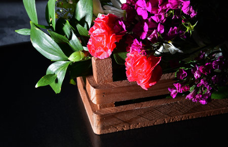 close-up bouquet of flowersの写真素材