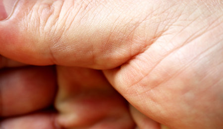 close-up hand of a person