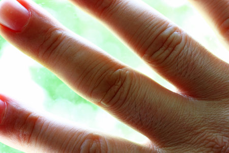 close-up hand of a person