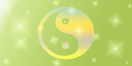 colorful yin yang symbol illustrationの写真素材