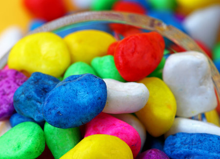 colorful candy in a glassの写真素材