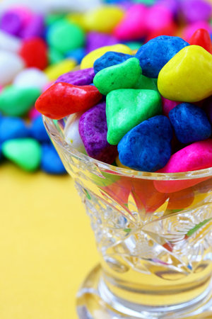 colorful candy in a glass