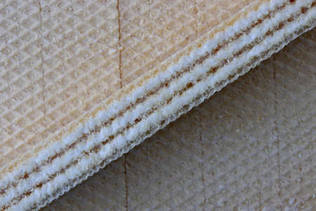 close-up slice of wafer on a backgroundの写真素材