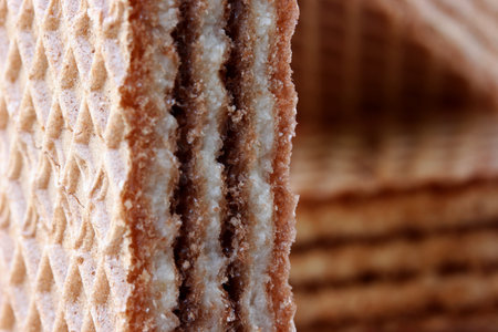 close-up slice of wafer on a background