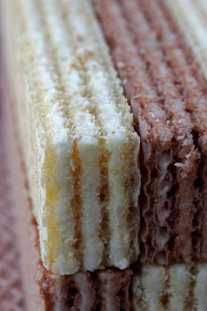 close-up slice of wafer on a background