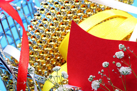 Christmas decoration on shopping cart