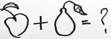 black and white drawing of a person on a blackboardの写真素材