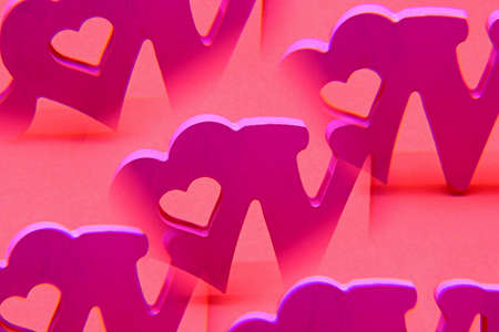 valentine day concept with pink hearts backgroundの写真素材