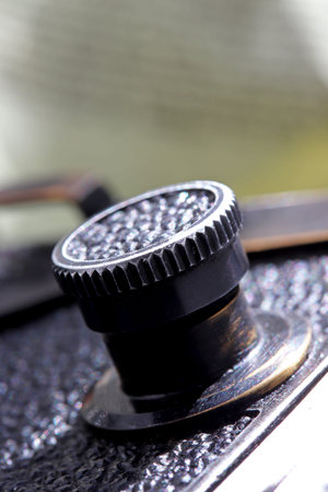 close-up detail of old camera