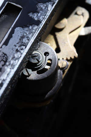 close-up detail of old cameraの写真素材