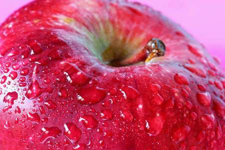 red apple with water dropsの写真素材