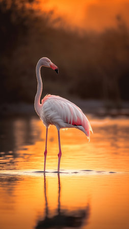 Greater flamingo (Phoenicopterus roseus)の素材