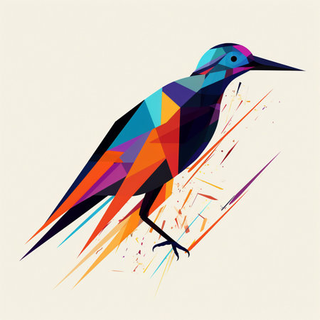 Colorful bird on abstract background. Vector illustration eps 10.の素材