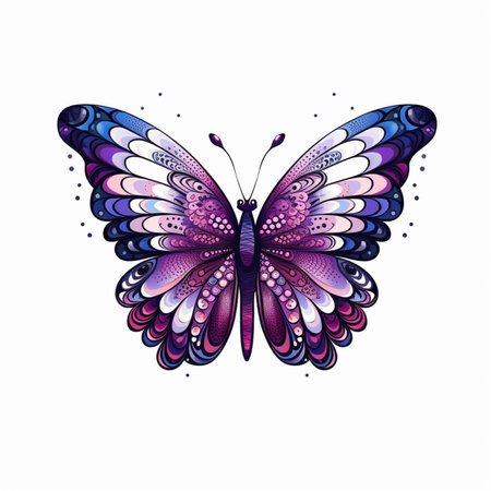 Beautiful butterfly on a white background. Vector illustration for your designの素材