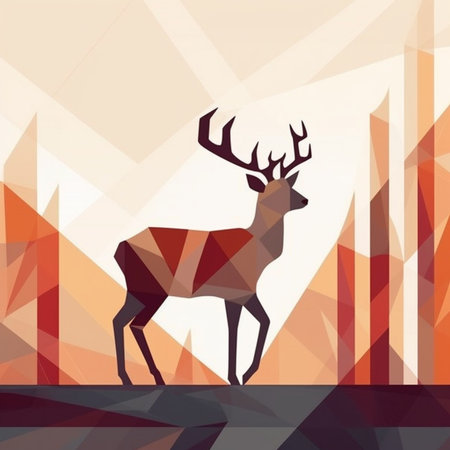 Silhouette of a value on a polygonal background.の素材