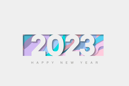 2023 post card, Happy New Year posters.のイラスト素材
