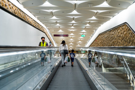 Musherieb Metro station in Old Doha, Qatar 18-04-2024