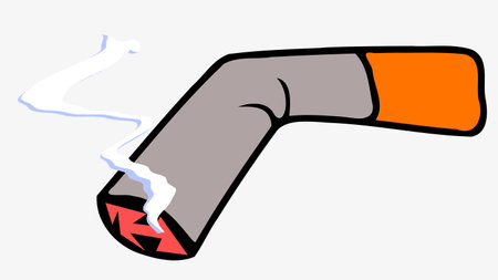 Cigarette burns, Cigarette smoking, no smokingの写真素材